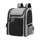 thumbnail image 2 of Mochila transportadora de mascotas con soporte de hebilla expandible para gatos pequeños y perros, bolsa de viaje portátil de gran capacidad para masc Gris, 2 of 5