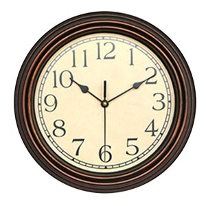 Bothyi - Reloj De Pared Redondo De Estilo Antiguo, Decoraciones Para Dormitorio De Baño, Relojes Colgantes De 12 Pulgadas, Bronce Antiguo