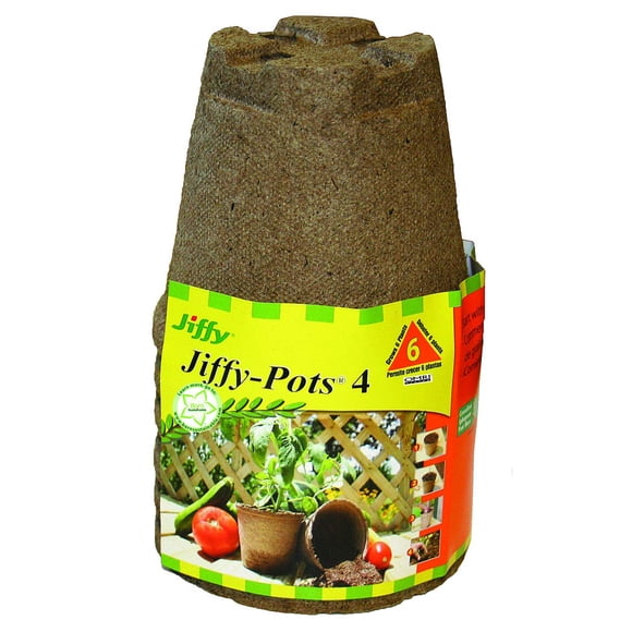 Macetas de turba Jiffy Seed Starting, 10 cm, biodegradables, paquete de 6