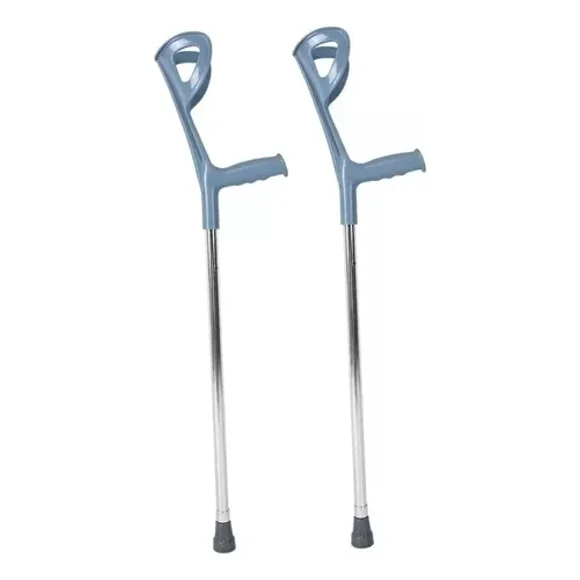 Set 2 Muletas Baston Salud Dlx Plateado