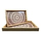 thumbnail image 1 of Set 2 Bandeja De Ratan Cesta Tejida Diseño Circulos marron claro, 1 of 4