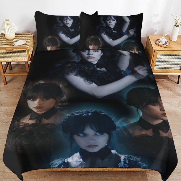 Wednesday Addams Duvet Cover Set 3 Piece Bedding Set Double Sided Printing Decorative Comforter Cover Set