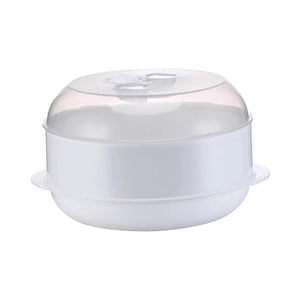 Magideal - Calentador De Microondas, Vaporizador De Cocina, Vaporizador De Pescado De Grado Doméstico, Utensilios De Cocina Para Microondas, Vaporizador Redondo Una Sola Capa