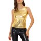 thumbnail image 1 of INSPIRE CHIC Top de Tirantes Metálico para Mujer Fiesta de Club de Halloween Brillante y Reluciente Cami Holográfico M Tono Dorado, 1 of 6