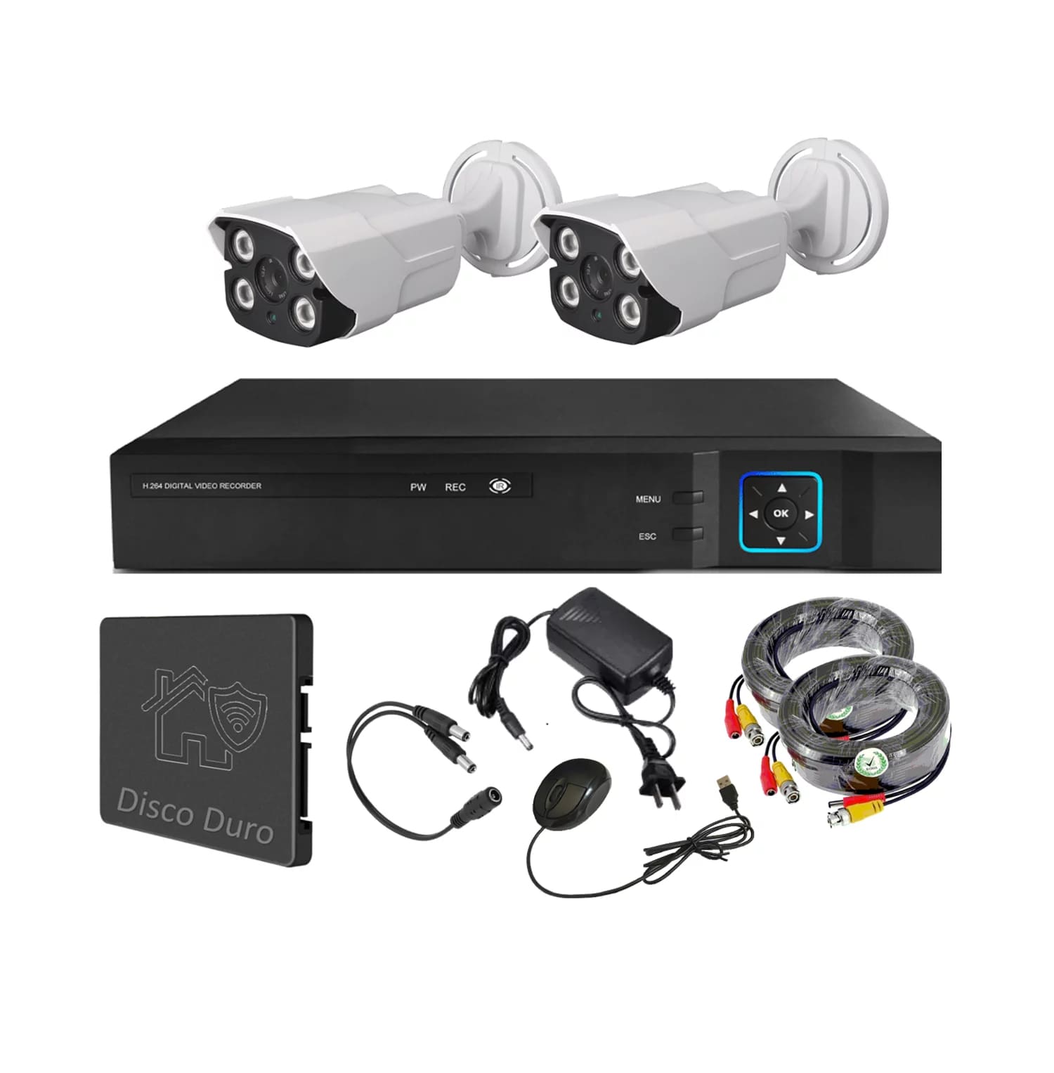 Vipa - Kit 2 Cámaras Seguridad Exterior Hd Con Disco Duro E21Ldd