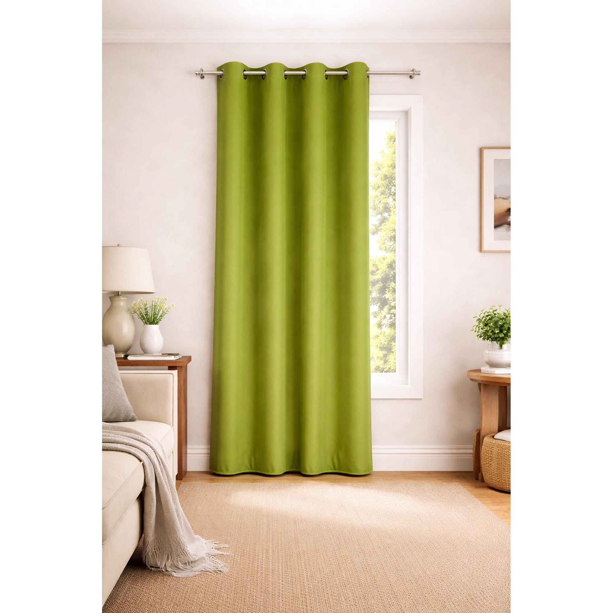 Clems - Cortina 100% Blackout De Tela Engomada 1 Paño Verde