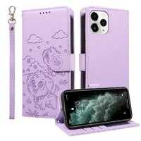 Funda Billetera Foxdock Compatible Con Iphone 11 Pro Max , Diseño Perrito Tierno, Ranuras Para Tarjetas Y Soporte Plegable