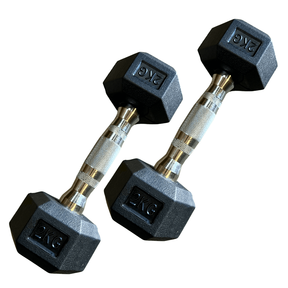 Linea Sport - Par De Mancuernas 2kg C/u Total 4kg Hexagonales De Caucho