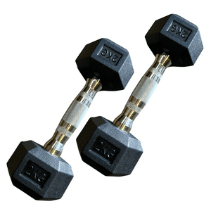 Linea Sport - Par De Mancuernas 2Kg C/U Total 4Kg Hexagonales De Caucho