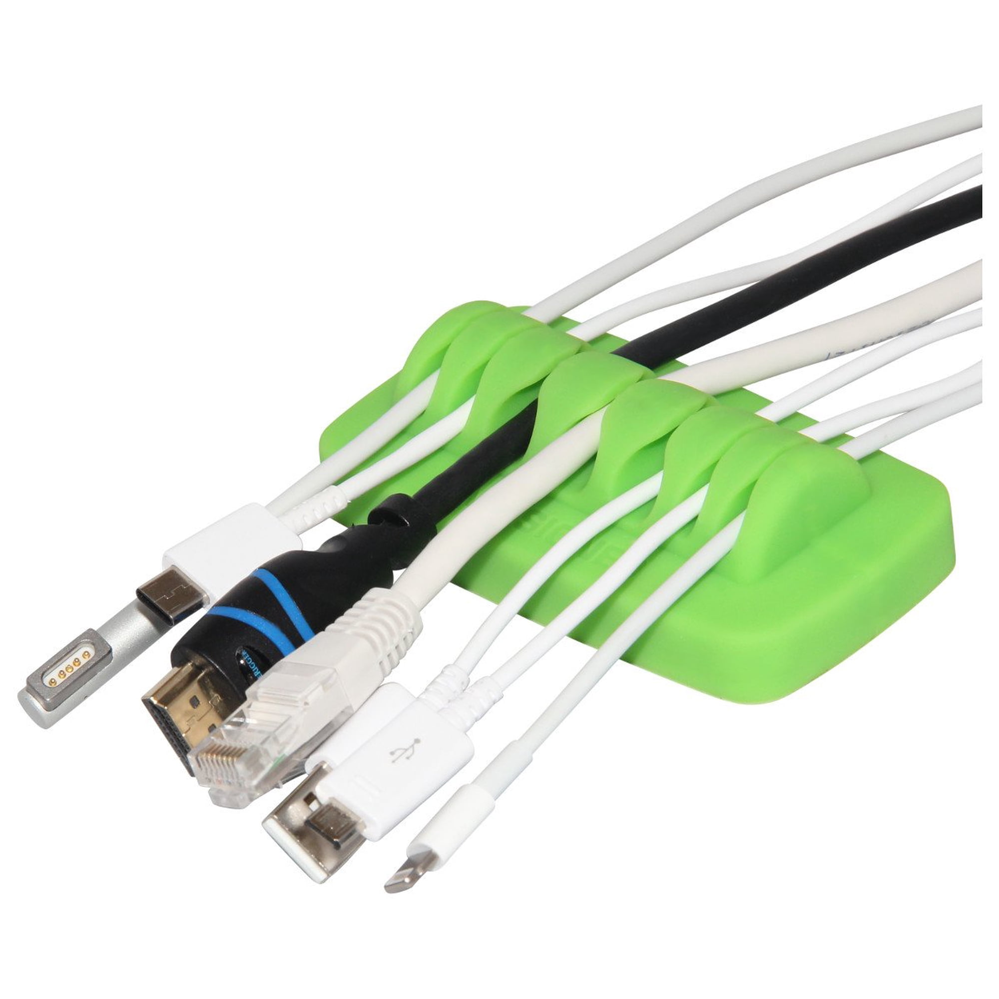 Organizador De Cables Envisioned, Compacto, Pesado, De Silicona, Color Verde