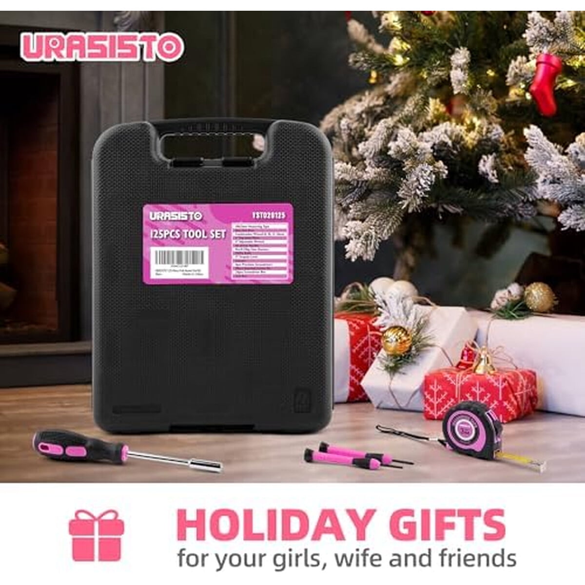 Set Herramientas Urasisto 125 Piezas Rosa Con Maletín
