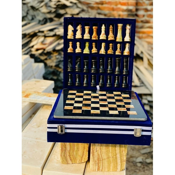 Set de ajedrez NatureBoost 32 piezas de mármol 30 cm
