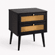 thumbnail image 2 of Velador Negro 2 Cajones Con Rattan 40x40x62 Cm, 2 of 8