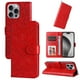 thumbnail image 1 of Funda tipo cartera FOXDOCK para iPhone 16 Pro , diseño girasol en relieve, cuero PU, cierre magnético, soporte y tarjetero, 1 of 5