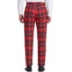 thumbnail image 3 of INSPIRE CHIC Pantalones para Hombre Cuadros Cintura Elástica Estiramiento Frente Plano Pantalones de Vestir 30 Rojo Oscuro, 3 of 7