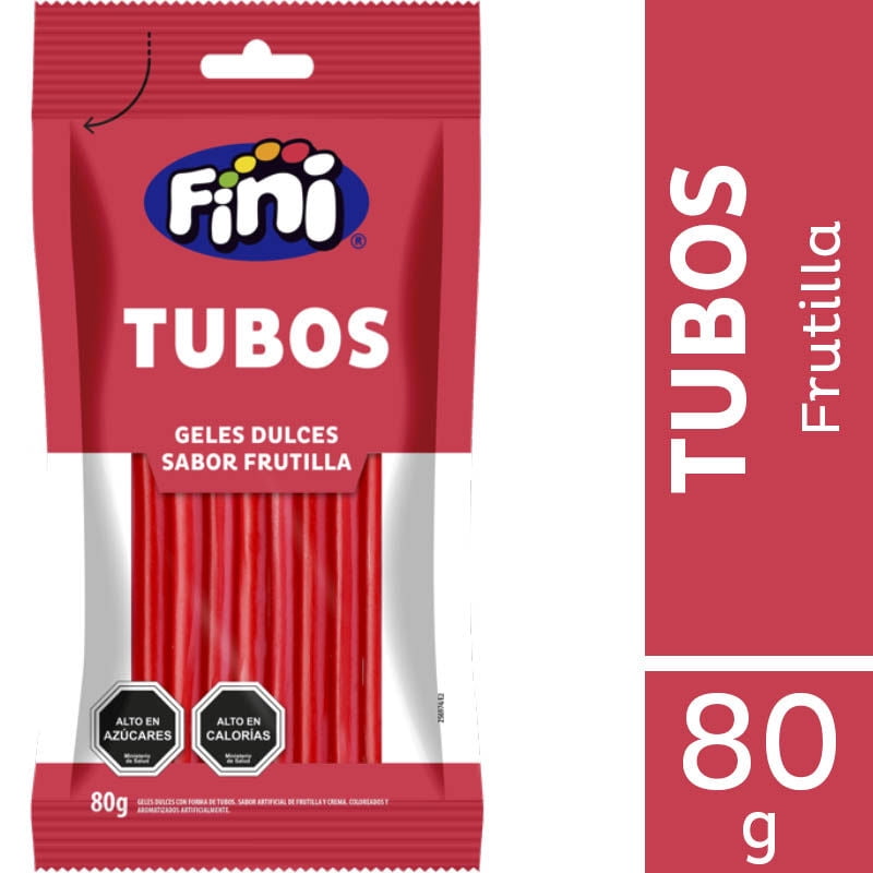 Tubos Frutilla 80 g Fini