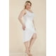 thumbnail image 4 of Vestido Midi de Talla Grande con Lazo Lateral y Parte Delantera Cruzada de Color Liso, 4 of 5