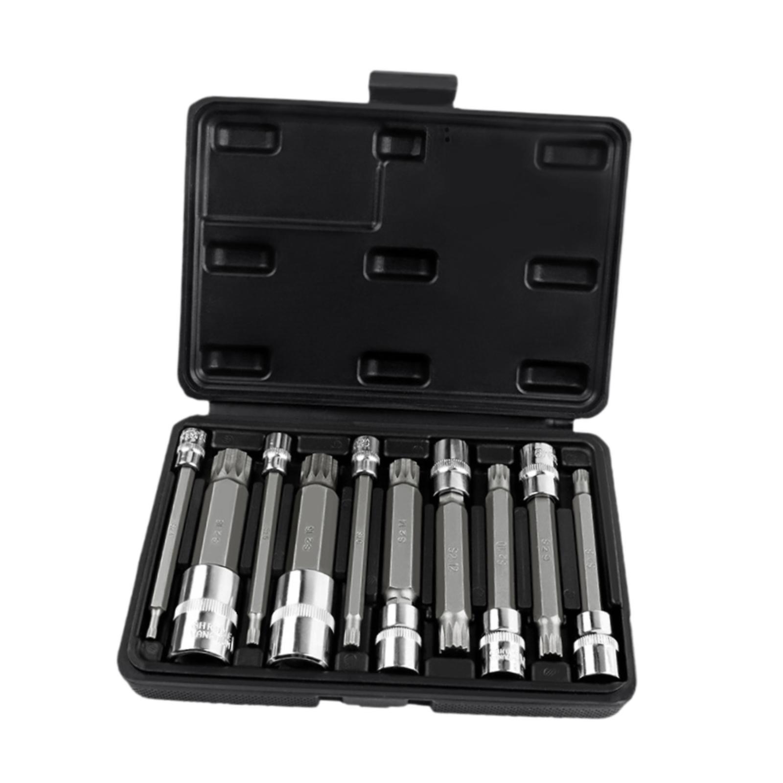 Ioensy - Juego De Llaves De Vaso Con Punta Estriada Triple Cuadrada Genérica Para Vehículos, Equipos De Césped