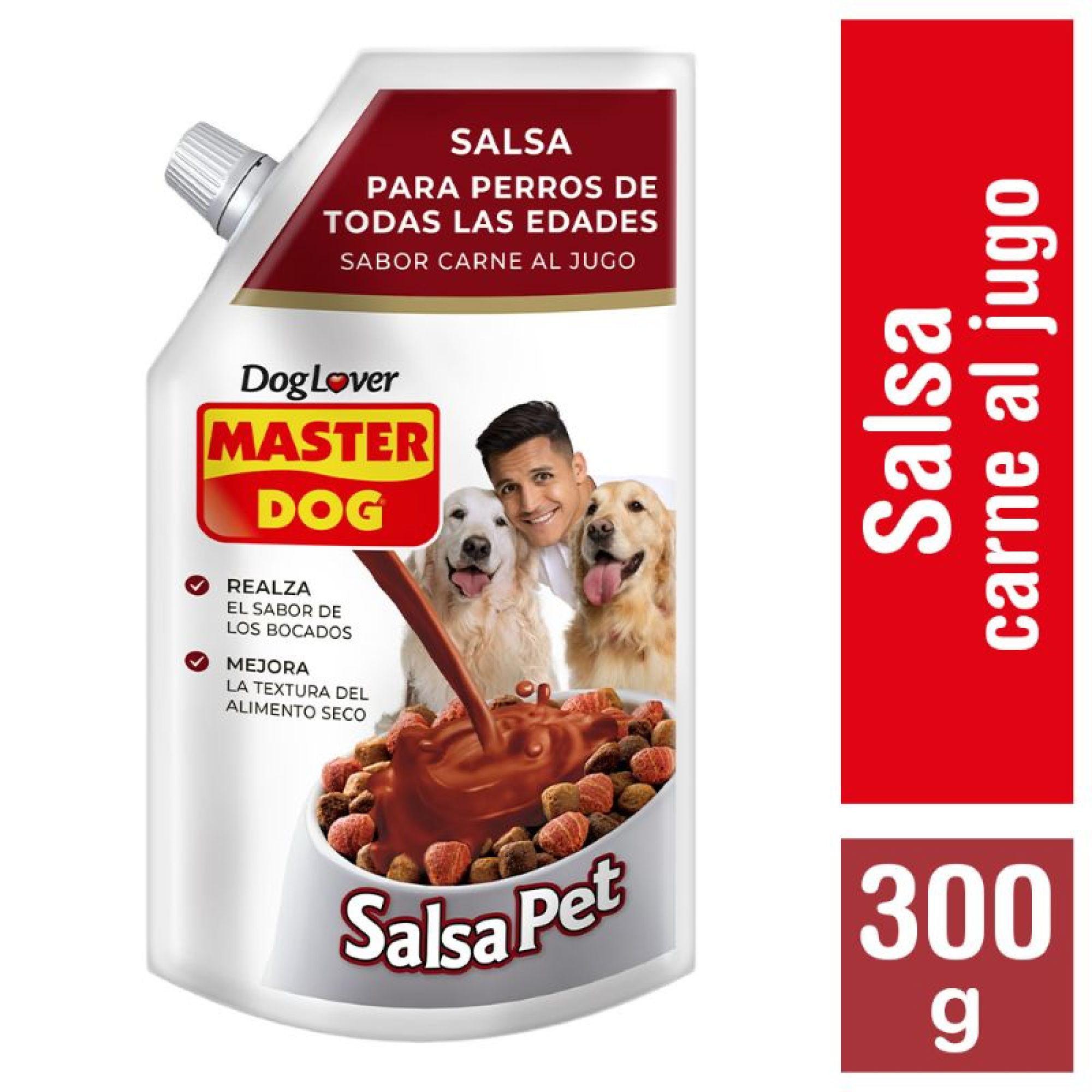 Snack Salsa Perro Todas Las Edades Sabor Carne Al Jugo Doypack 300 g Master Dog
