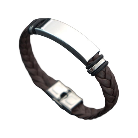 Ioensy - Pulsera Del Día De San Valentín Regalo Pareja Pulsera Para La Playa Regalos De Cumpleaños Fiesta Marrón Plata