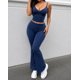thumbnail image 4 of Set Deportivo Mujer Crop Top Escote V Y Calza Acampanada Foldover, 4 of 4