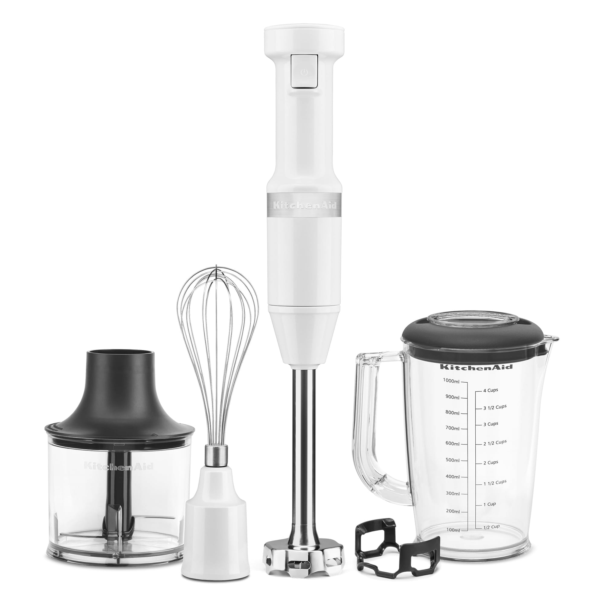 Batidora De Mano Con Cable De Velocidad Variable Kitchenaid Con Accesorios, Blanca, Khbv83wh