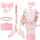 thumbnail image 1 of Juego de Accesorios Rosa con Lazo para Botella Stanley de LEISENOR, 1 of 6