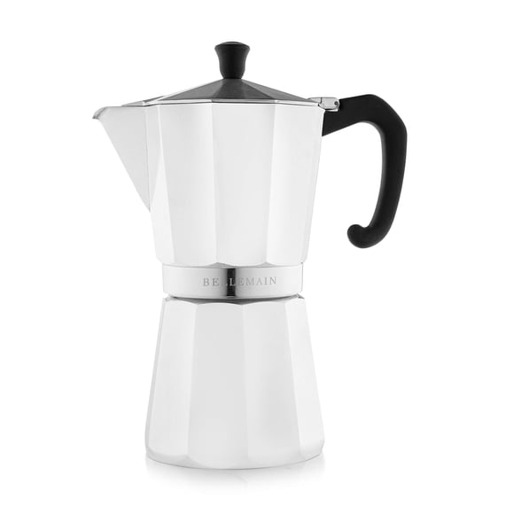 Cafetera Bellemain para 9 tazas, aluminio, color blanco