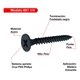 thumbnail image 2 of Tornillo Volcanita Wisefix Hi/fino P/fina Negro 6x1 1/4 100u, 2 of 7