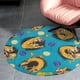 thumbnail image 4 of Alfombra Redonda Catdog Felpa Coral 60cm, 4 of 6
