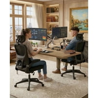 Myl Todo Hogar - Pack 2 Silla De Escritorio Ergonómica Con Cabezal Ajustable Negro