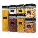 thumbnail image 1 of Contenedor de alimentos plástico tapa hermética 7u, negro, 1 of 3