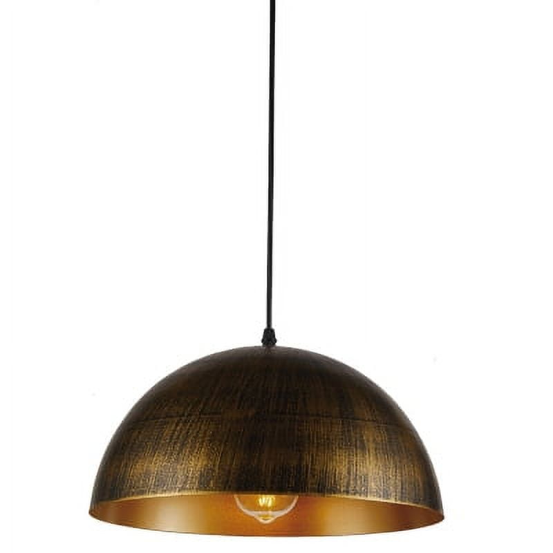 Hb Led - Lámpara Colgante E-27 Diseño Cúpula Dorado Vintage
