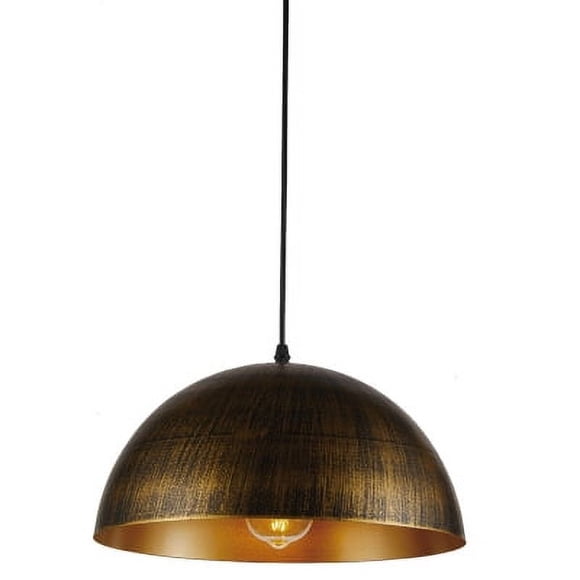Lámpara Colgante E-27 Diseño Cúpula Dorado Vintage