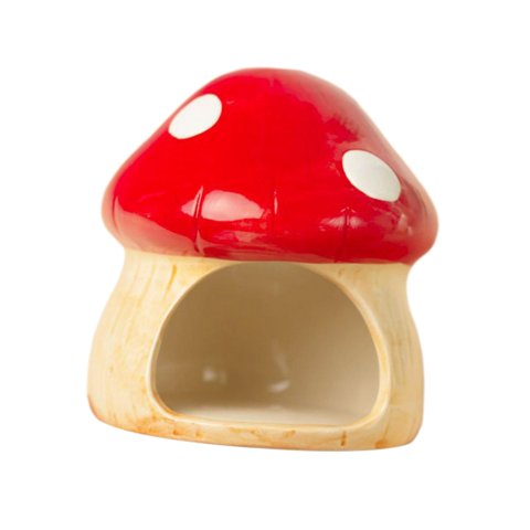 Magideal - Casa De Cerámica Para Hámster, Escondite Para Hámster, Bonito Cuenco De Alimentación Con Forma De Seta Para Hurón, Hámster Enano, Animales Pequeños, E Casa Para Hámster L