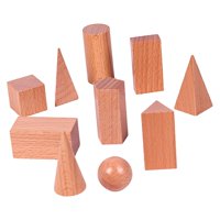 Bothyi - 10 Piezas De Figuras Geométricas Sólidas De Madera Para Niños De Primaria, Ideales Para El Hogar Y La Escuela.