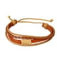 thumbnail image 2 of pulseras trenzadas de la pulsera de cuero tejida vintage caqui ajustable de la cuerda, 2 of 4