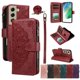thumbnail image 1 of Para Samsung Galaxy S21 FE 5G Funda Tipo Billetera, 9 Ranuras para Tarjetas Bloqueo RFID Bolso Cruzado Cubierta de Cuero, Bolsillo con Cierre, Correa de Muñeca y Hombro Desmontable, Funda Protectora, 1 of 11