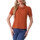 thumbnail image 1 of INSPIRE CHIC Blusa de Manga Corta con Cuello Peter Pan en Contraste y Lunares para Mujer Regreso a Clases L Naranja, 1 of 6