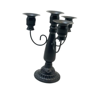 Magideal - Candelabro De Metal Con 4 Velas, Elegante Soporte Para Velas, Decoración Del Hogar, Regalo De Inauguración De La Casa, Candelabro Cónico Para Comedor Negro