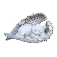 Ioensy - Estatua Conmemorativa Para Tumbas De Mascotas, Marcador De Tributo Para Lápida Al Aire Libre, Mascota Perdida, Ángel Y Gato