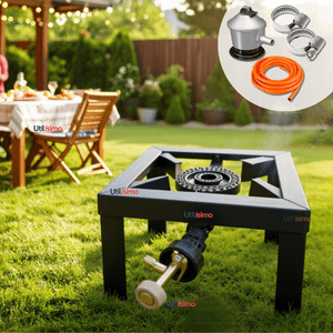 Line - Fogón Cocina A Gas Licuado 1 Plato + Kit De Instalación Camping Hogar