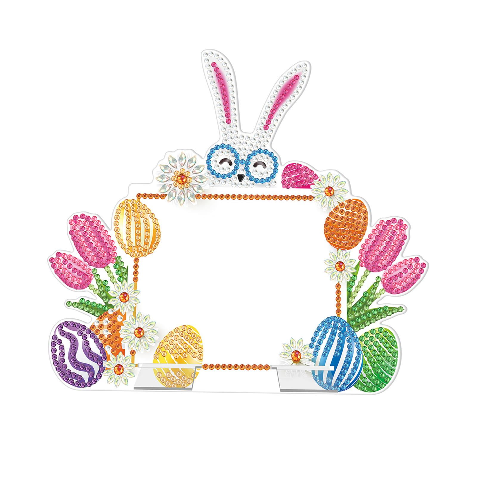 Magideal - Diy Diamante Conejo De Pascua Huevos Artesanía Dibujos Animados Animal Mosaico Cristal Mensaje Tablero 5d Pintura Kit Para Decoración Regalos Niños A