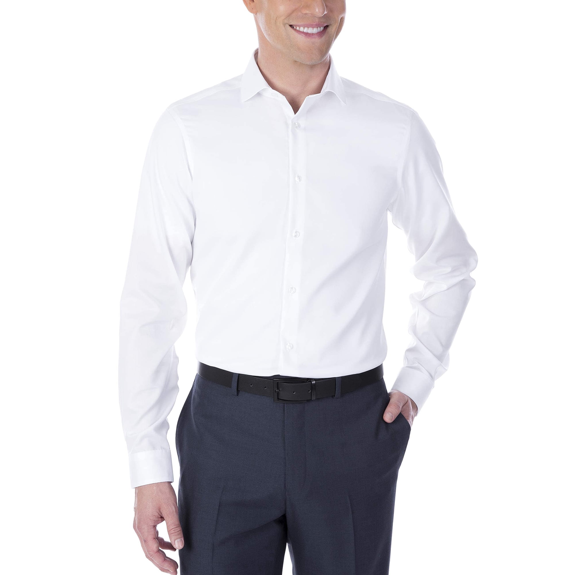 Camisa De Vestir Calvin Klein Con Cuello Personalizado Para Hombre, Color Blanco