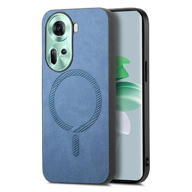Magnetic Slim Case for OPPO Reno 11 5G with Camera Guard & Anti-Scratch Back Blue