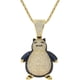 thumbnail image 1 of Collar con colgante de cobre y circonita cúbica micropavé para hombre, estilo hip hop, chapado en oro de 18 quilates, con diseño de elfo de mascota, color dorado y plateado, con diamantes de imitación, 1 of 4