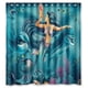 thumbnail image 1 of Cortina de ducha con diseño de sirena de belleza, juego de cortinas de baño con ganchos, tamaño 66 x 72 pulgadas, 1 of 3