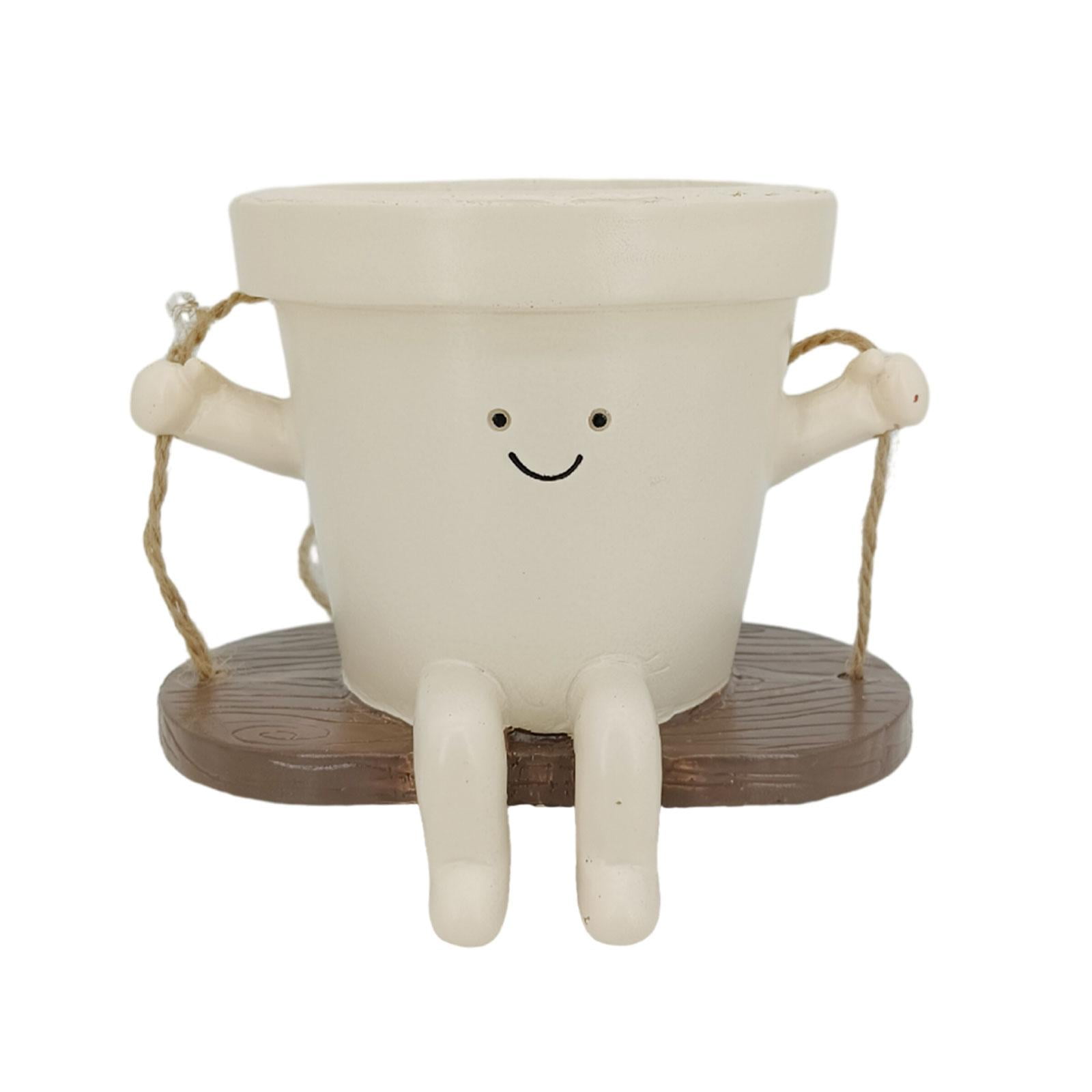 Wswqop - Macetero Colgante, Macetero Oscilante, Macetero De Resina Para Plantas De Exterior, Plantas De Interior