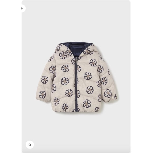 Chaqueton Reversible flores azul marino 4 Años