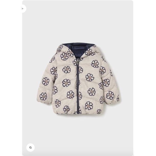 Chaqueton Reversible flores azul marino 12 Meses